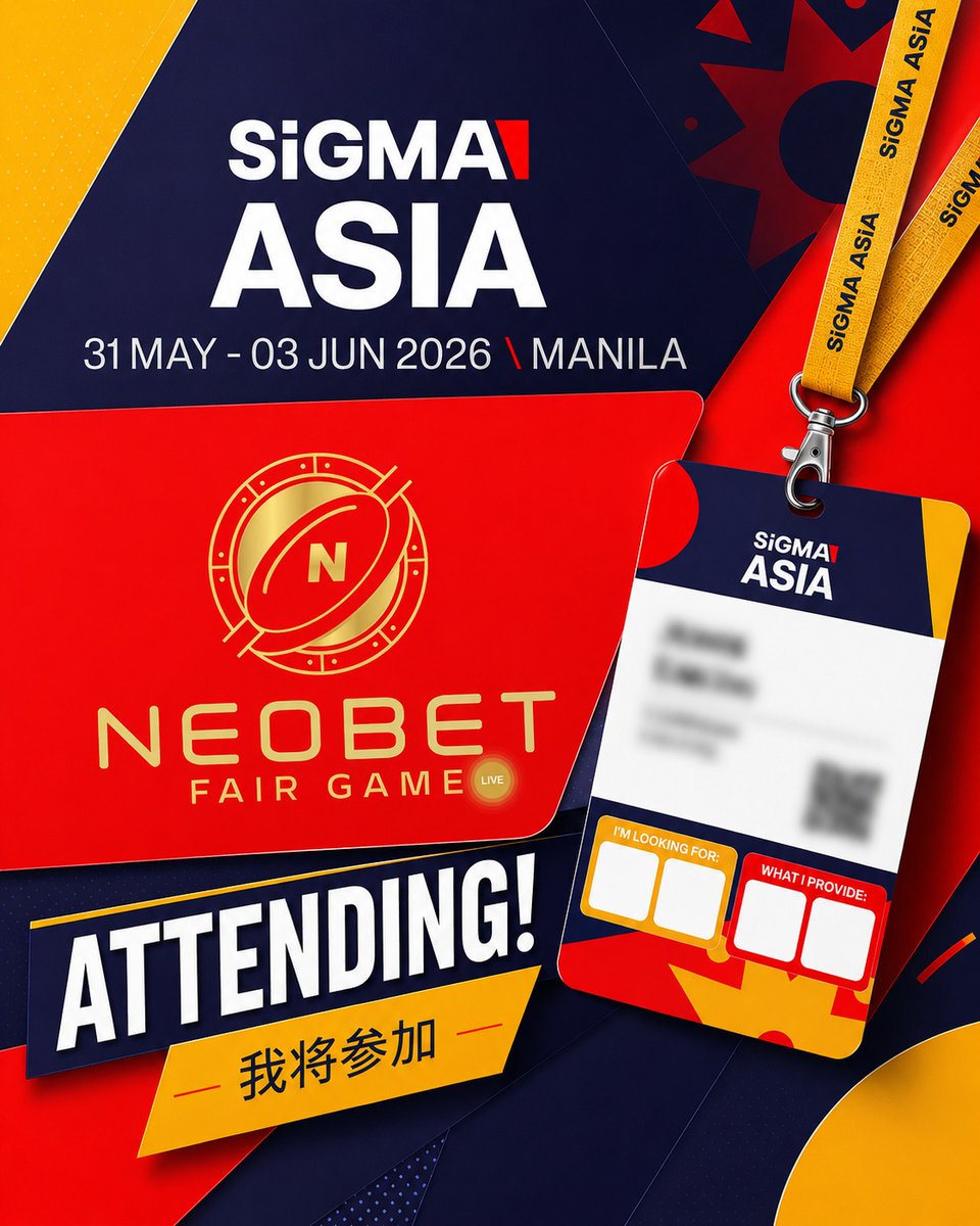 NeobetStudio's tweet photo. 🚀 NEOBET Fair Game is attending SiGMA Asia 2026!

SiGMA Asia highlights B2B/B2C exhibitors, high-level networking, startup pitches, conference stages, awards, and official event activities.

#NeoBetStudio #NeoBetFairGame #SiGMAAsia #SiGMAAsia2026 #SiGMAWorld #Manila2026 #IGaming https://t.co/HdZpcL7F4J