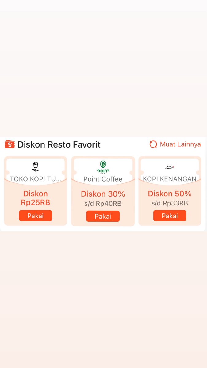ccoooffey's tweet photo. Promo Hemat Diskon Kopi ShopeeFood 🧡☕️ 

Klaim kode voucher nya ⤵️

Tuku
https://t.co/2ree1cFs8u

Point Coffee
https://t.co/WFXg0C6FKR

Kenangan
https://t.co/yn8Ri8blPe

t senin wts food deals gofood ref shope referal jasdor grabfood murah Pancasila Indonesia https://t.co/2g7sHlaMRV