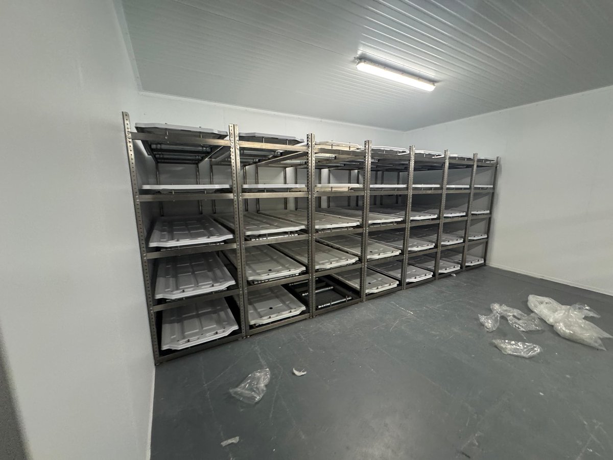rh_fridges's tweet photo. 🌹RH Mortuary Coldroom installation 
Twin remote cooling systems with auto switching, temperature monitoring, fully adjustable stainless steel racking
Plastic / aluminium body trays 
Quality, value &amp; service 01283 819922

#funeral #medical #nhs #nafd #saif 
#fsa #nfe2026 #bifd https://t.co/WNrel2s57C
