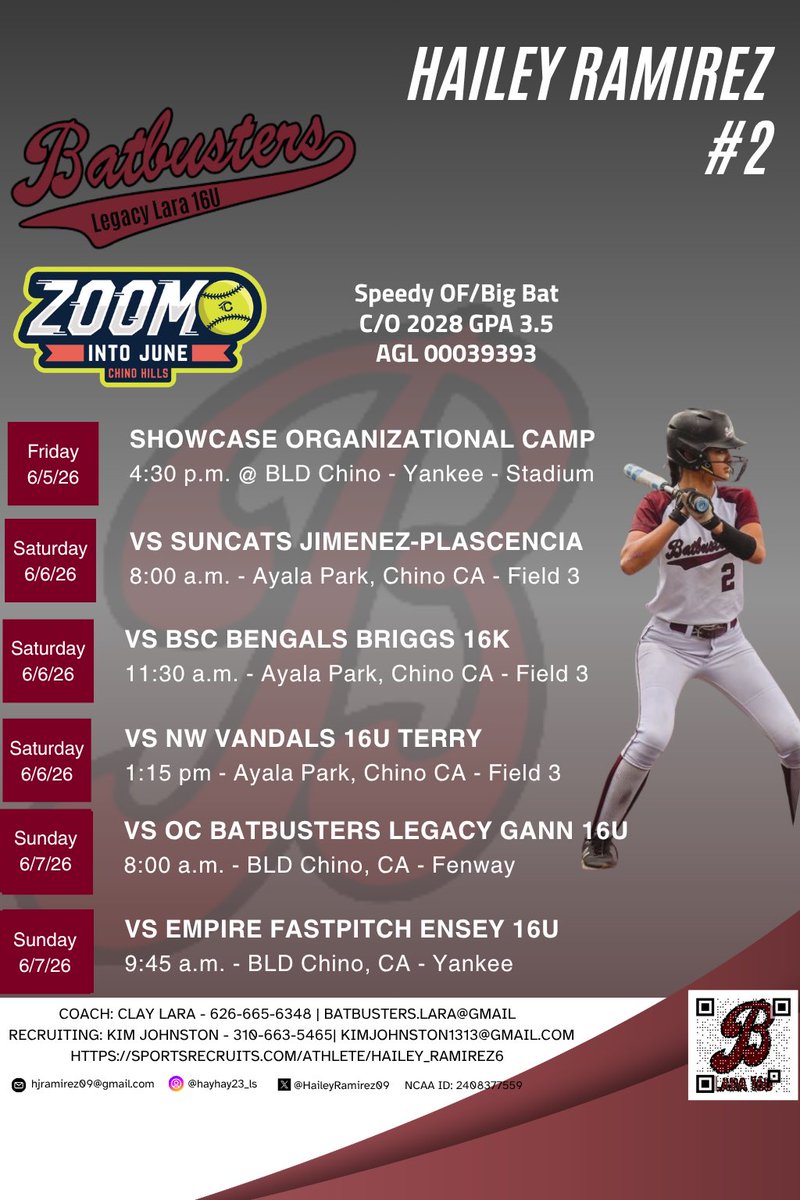 HaileyRamirez09's tweet photo. First Summer Showcase!

Zoom into June - Chino, CA

6/5 - 6/7

@OcbatbustersL @Lifesapitch13 @SBRRetweets @DirectRecruits https://t.co/lOTcFpg7BC