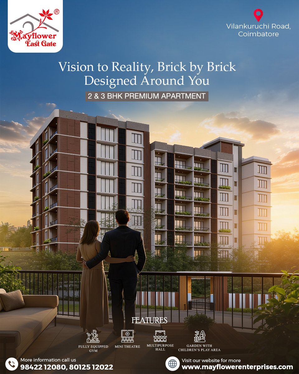 Mayflower_cbe's tweet photo. Mayflower Eastgate Phase 2 is now offering only a few 3 BHK premium flats.
Located at Vilankuruchi Road, Coimbatore, this elegant community brings you spacious living, modern design, and premium amenities including a fully equipped gym, mini theatre, multipurpose hall, https://t.co/r37TMreLdq
