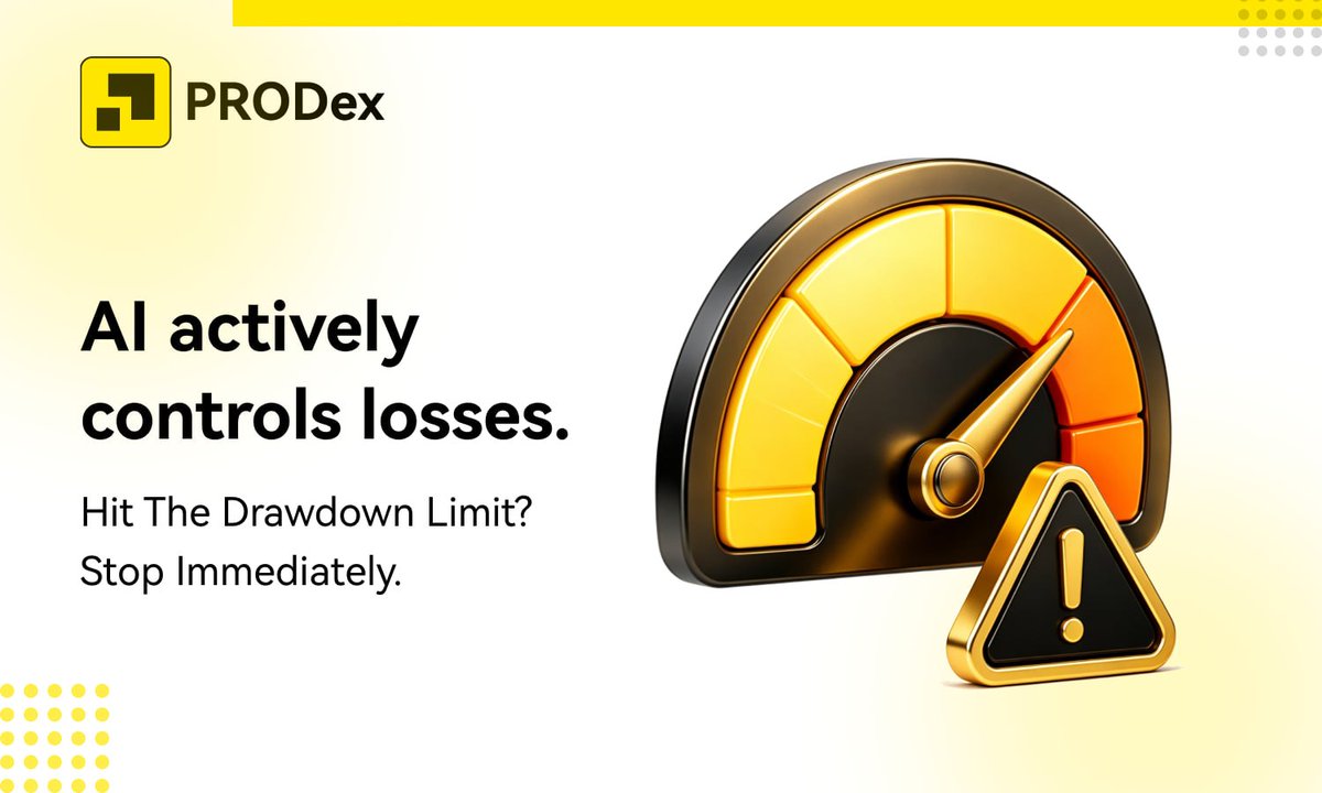 PRODEx_globalai's tweet photo. Markets are brutal. One bad streak can wipe out months of gains.📉

🚫Most traders lose money not because they're wrong — but because they don't know when to stop.

PRODex AI solves that.✅

🧠 AI actively controls losses  
🛑 Hit the drawdown limit? Stop immediately.  
No exceptions. No emotions. No "just one more trade."

🤖Built-in discipline. Automatic protection.

#PRODex