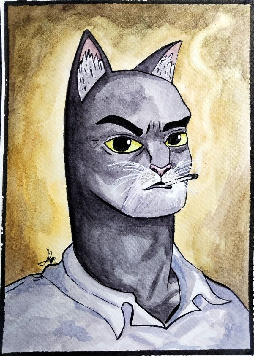 RogerRedcliffe's tweet photo. John Blacksad portrait, watercolors and ink https://t.co/OHZuo08LUb