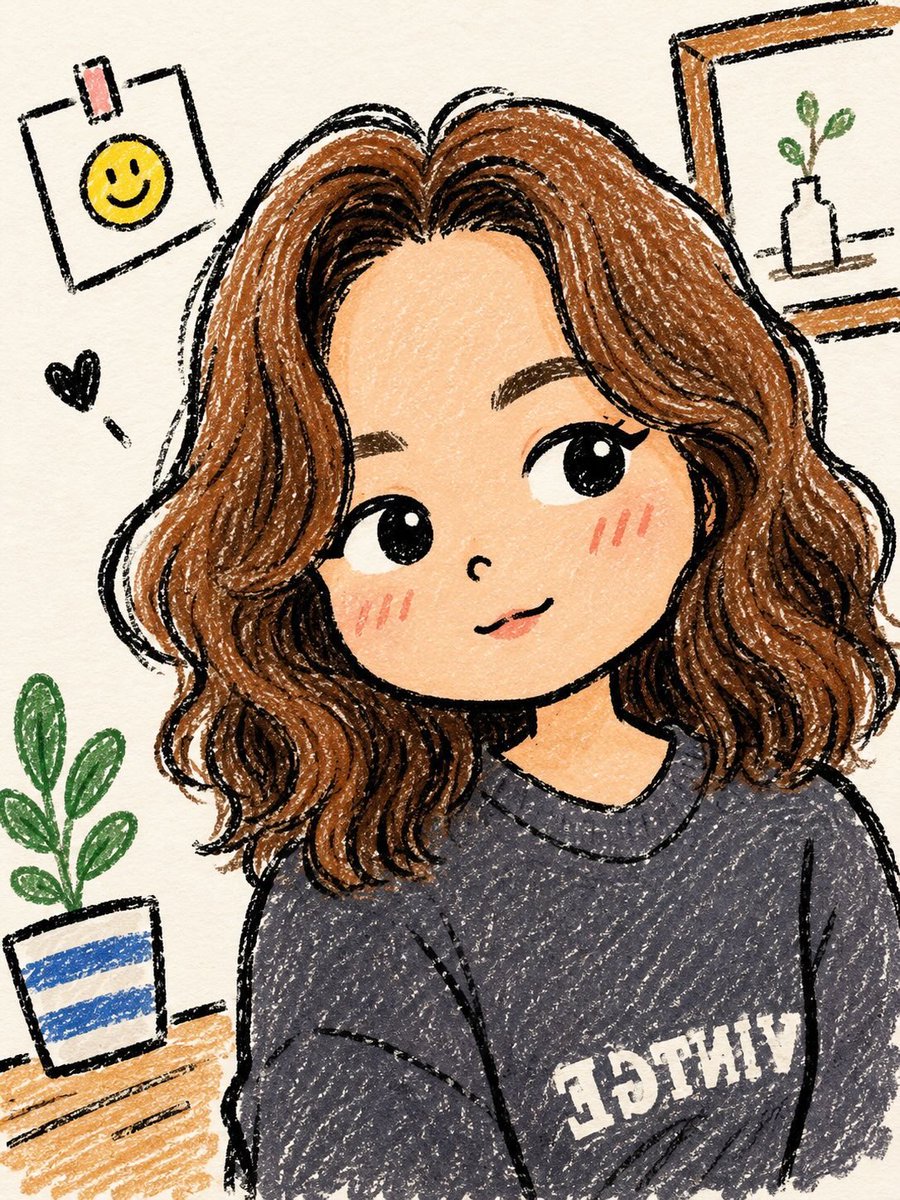 Chibi Girl Crayon Illustration