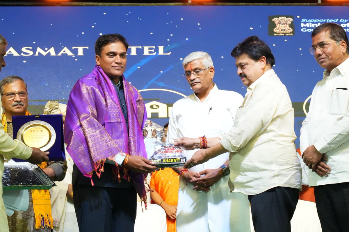 NIEPID's tweet photo. A proud moment for NIEPID! 🎉 Dr. B. V. Ram Kumar, Director, NIEPID, was conferred with the prestigious NAVARATNA Award for his outstanding leadership and contributions to the disability sector. NIEPID trainees also showcased their talents through cultural performances . https://t.co/WL6HcR6HOE