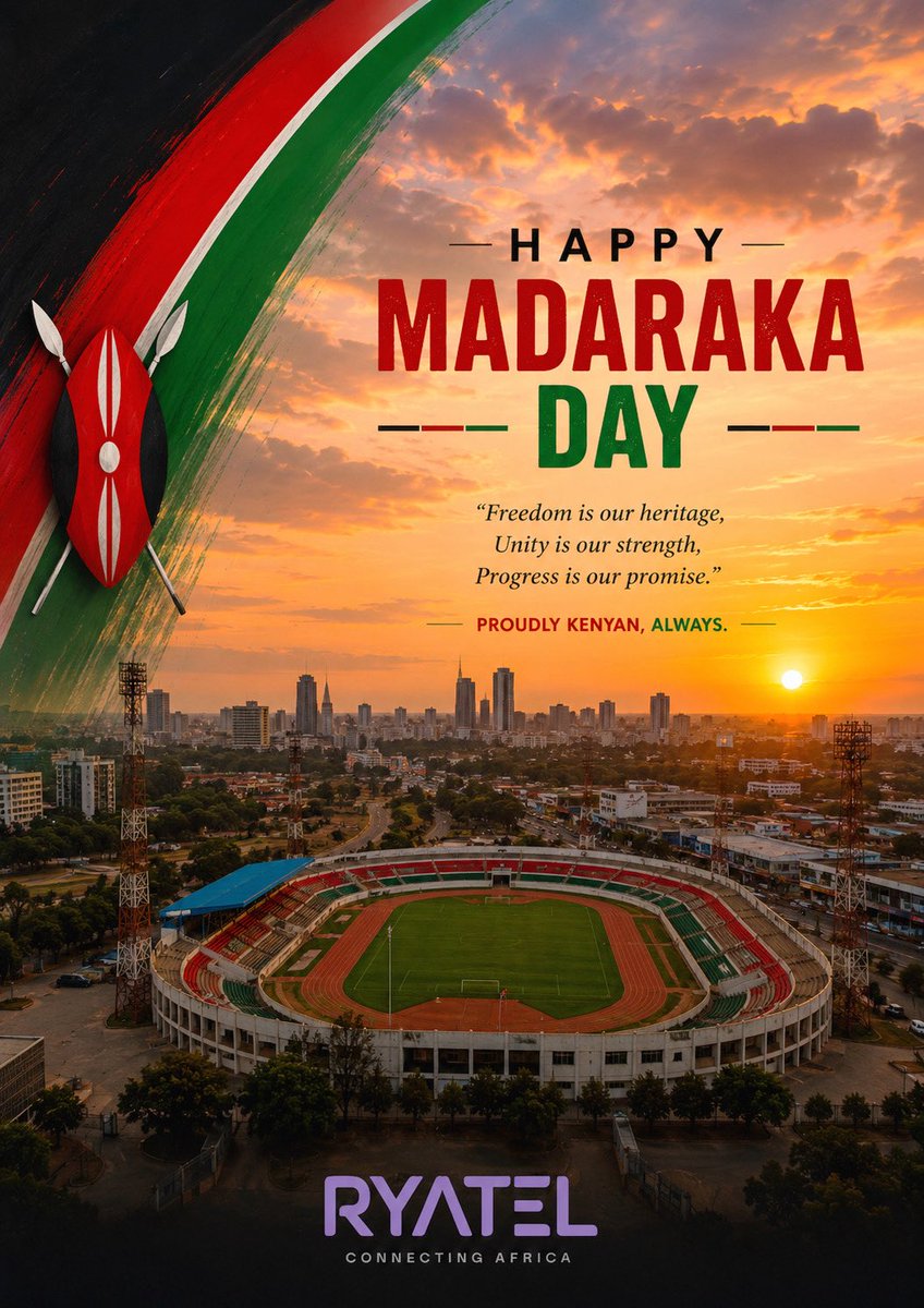 RYATELKE's tweet photo. Celebrating the freedom that unites us and the future we’re building together. 🇰🇪

Happy Madaraka Day!

#MadarakaDay #ProudlyKenyan #ConnectingAfrica https://t.co/HkHWHeOmYV