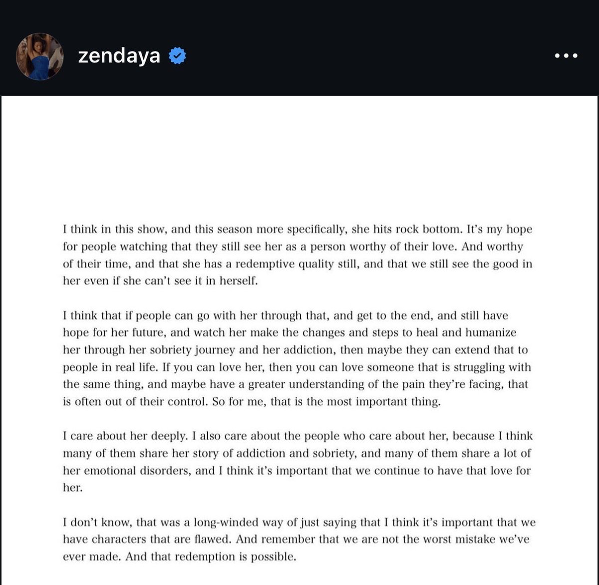 xcowboygeniusx's tweet photo. zendaya used to love rue so much. fight so bad with sam levinson she dgaf anymore and that's so sad https://t.co/LcT4QsZQMX