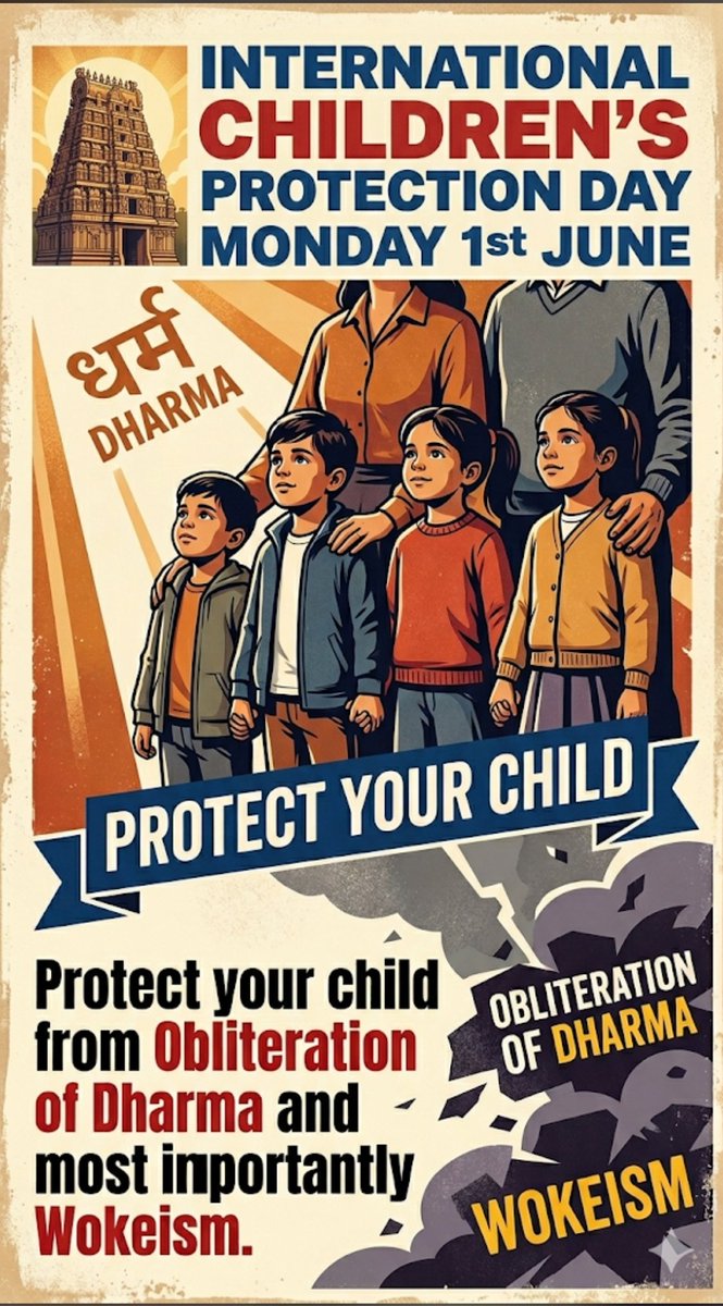 BullJulka's tweet photo. Today's Child Definitely Needs Protection 

Not only by providing them Good Education &amp; Career Opportunities (Job/ Business) 

But more importantly 

Believing in 'Dharma' (not Religion) &amp; the new Destroyer of our (Indian) Social Structure - Wokeism😊🙏🏼

@vskts @editorvskbharat https://t.co/145DFp6iXi