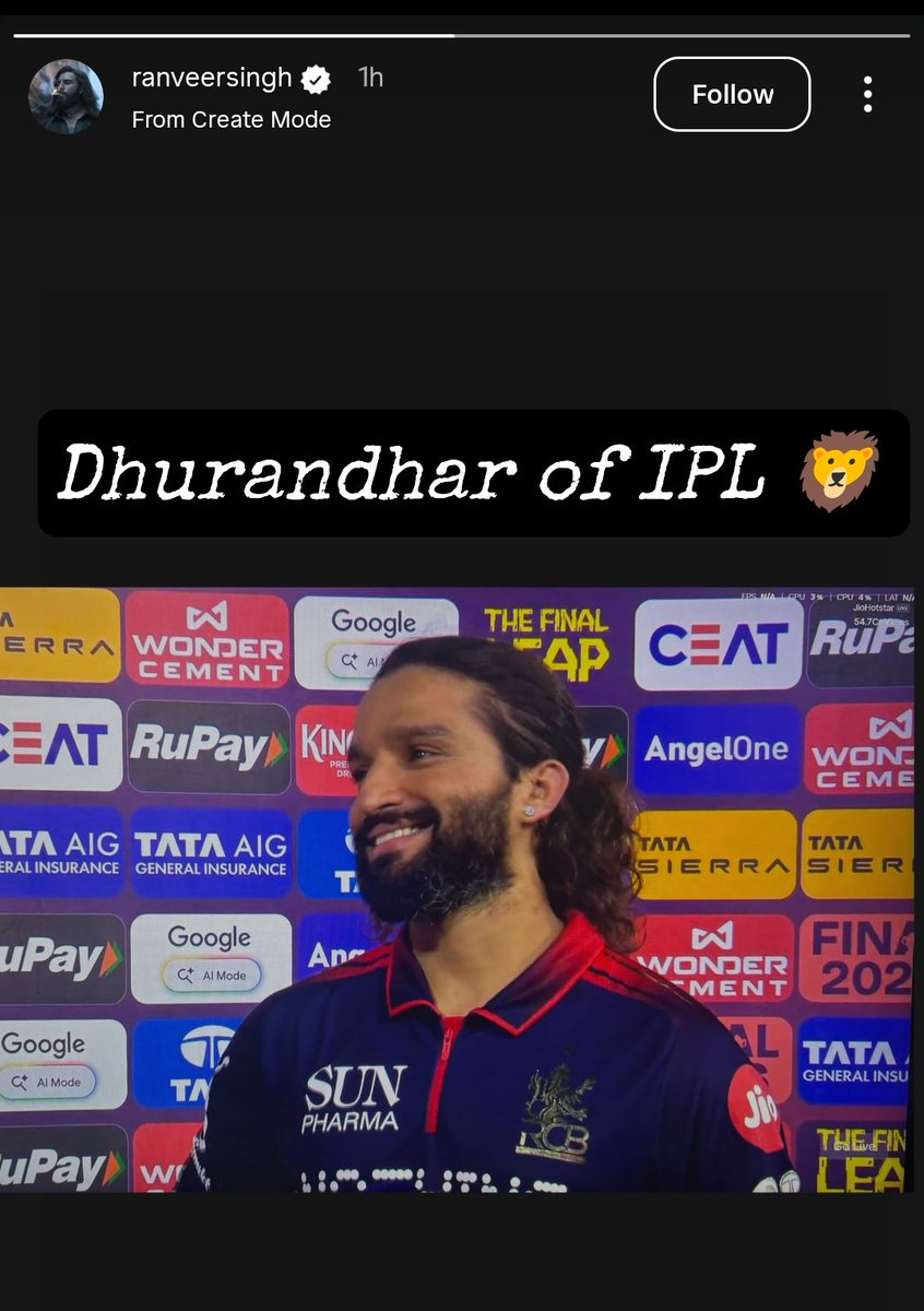 SaviorKohli's tweet photo. Ranveer Singh Instagram Story. 🔥 https://t.co/M3VHAzplrC