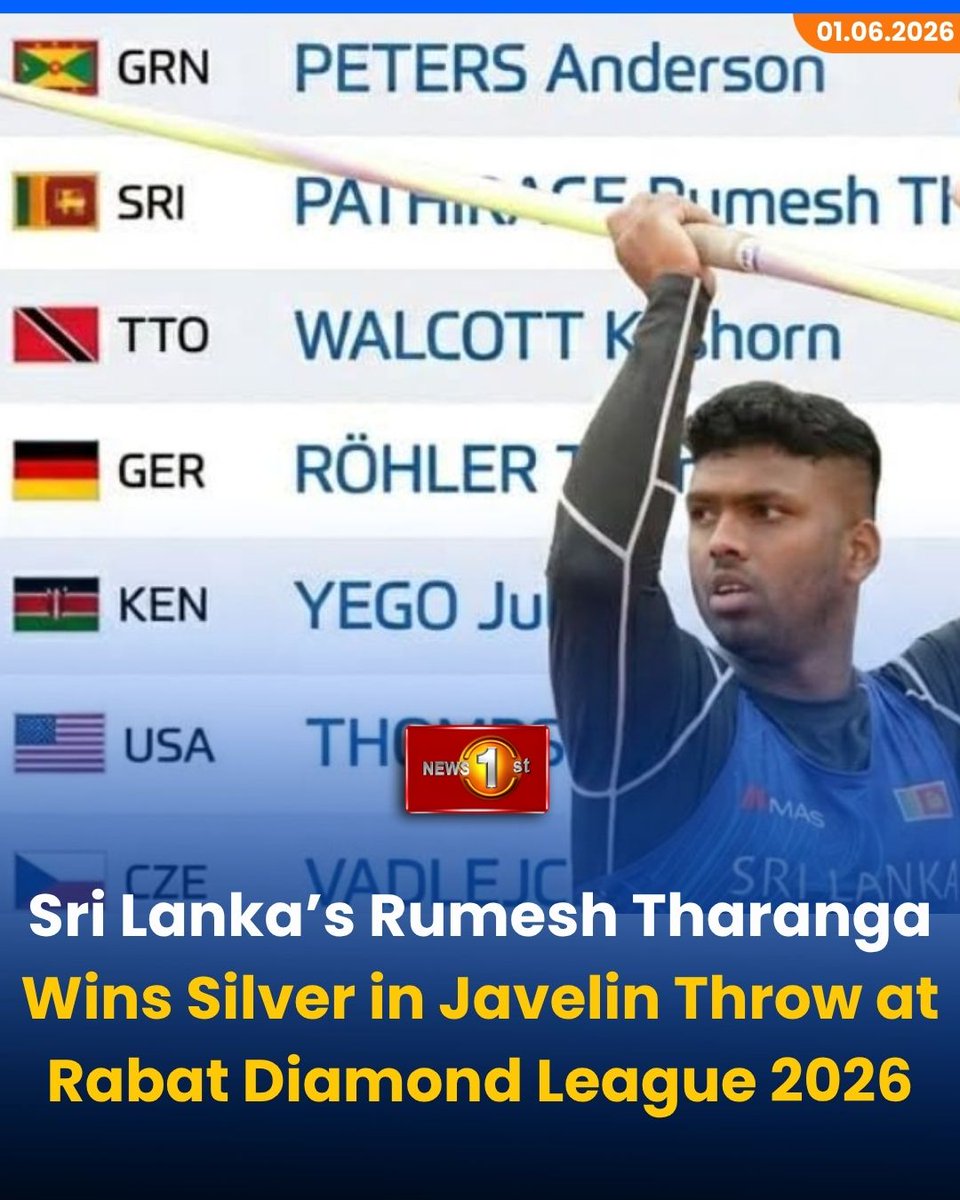 Sri Lanka’s Rumesh Tharanga Wins Silver in Javelin Throw at Rabat ...