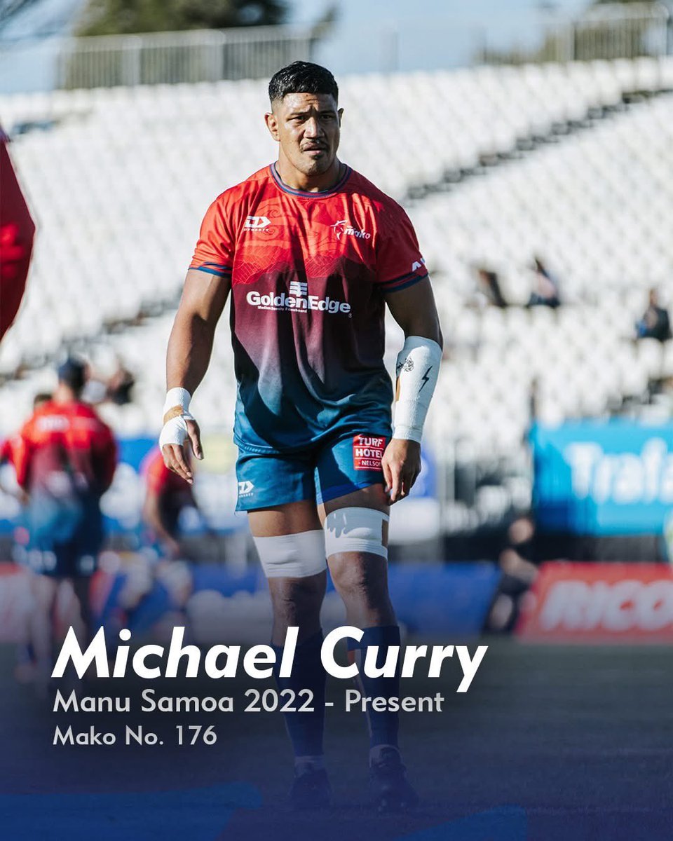 TasmanMako's tweet photo. Tālofa lava! 🌺 This week we celebrate Vaiaso o le Gagana Samoa (Samoan Language Week) by highlighting a handful of players. 

Michael Curry
🦈 Mako #176
📍Debut vs @RugbySouthland 26.08.18, Lansdowne Park, Blenheim
📝 Games : 13
🏉 Points : 0 

#SamoanLanguageWeek  #FinzUp 🦈 https://t.co/W3mI22qKNL