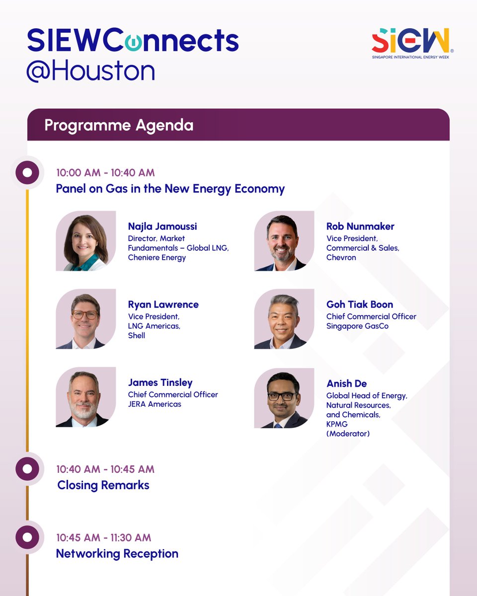 SIEW_sg's tweet photo. Join global energy leaders at SIEWConnects@Houston as they discuss the trends, technologies and investment strategies shaping the future of gas in the evolving energy landscape.
 
Last chance to register: https://t.co/4I9vVFxNjB

#SIEW2026 #SIEWConnects https://t.co/xGpIm0n2B3