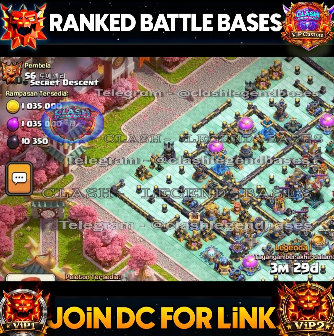 ClashLegendbase's tweet photo. 💎 *Join Membership* / Monthly Basis 💎
For Link  👇 
Open ticket - 
https://t.co/xhxgCkKMwW

Become a member through *Discord:* 
https://t.co/dTA0NXlO2t

#ClashOfClans #ClashEsports #th17BaseLink #clashlegendbases https://t.co/gyNKyoiAPU