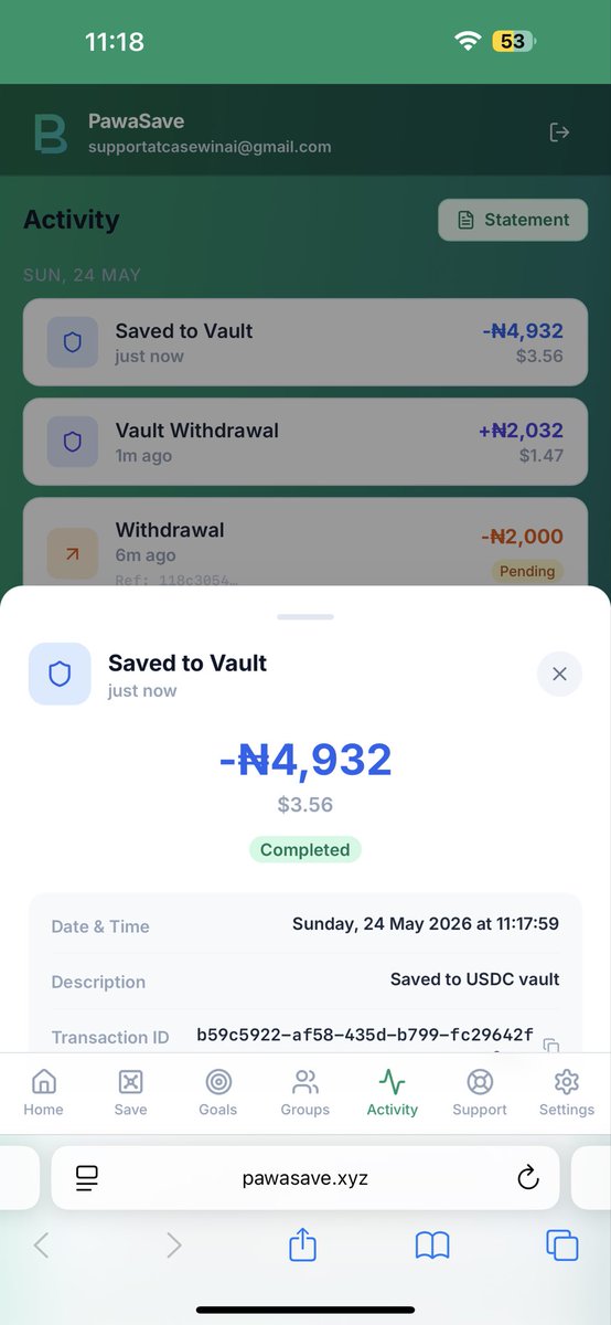 perry_potompo's tweet photo. Businesses saving smarter, individuals looking for high yield returns while their idle money earn for them has been on a rise, Pawasave has brought the on chain ajo plus savings where fiat is ramped to Cngn and Usdc for savings up to 49% apy annually; https://t.co/2gekhNTsw1