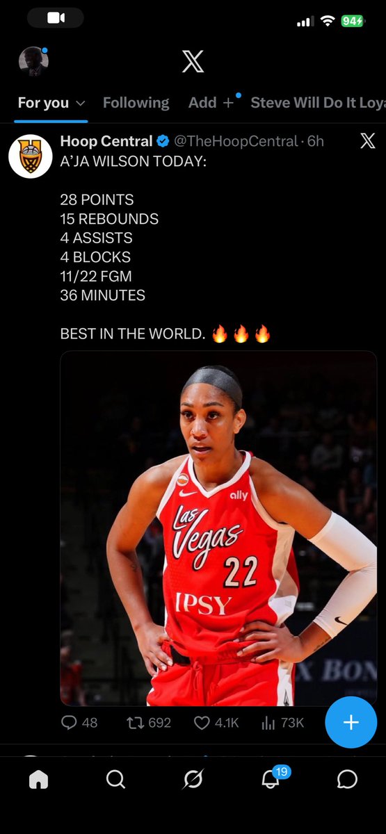 YouCANNOThoopfr's tweet photo. @_ajawilson22 U answered the call babygirl keep up the good work ! We are going to need this same Aja vs la sparks in the cup !! https://t.co/txi2SMzSBh