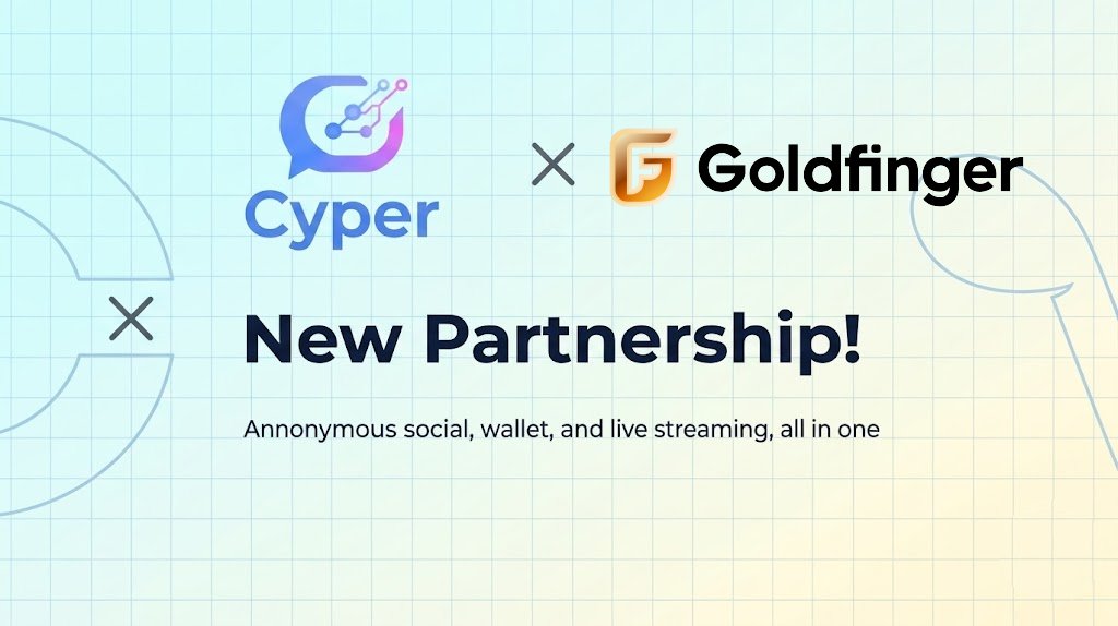 web3_cyperchat's tweet photo. Cyper × @GoldFingerRWA

We are excited to announce a strategic partnership with @GoldFingerRWA — GoldFinger is building beyond a single RWA asset.  Their roadmap is focused on expanding $ART from a gold-backed asset into a broader on-chain financial layer.

Cyper is a privacy-first, anonymous Web3 social platform integrating social interaction, crypto wallet, live streaming, and DApp access — with 150,000+ users and 4+ years of stable operation.     

Through this collaboration, both parties will explore deeper integrations and deliver a more seamless and privacy-focused Web3 experience.     

🎉 Congratulations to both teams on this partnership. Stay tuned for more updates.