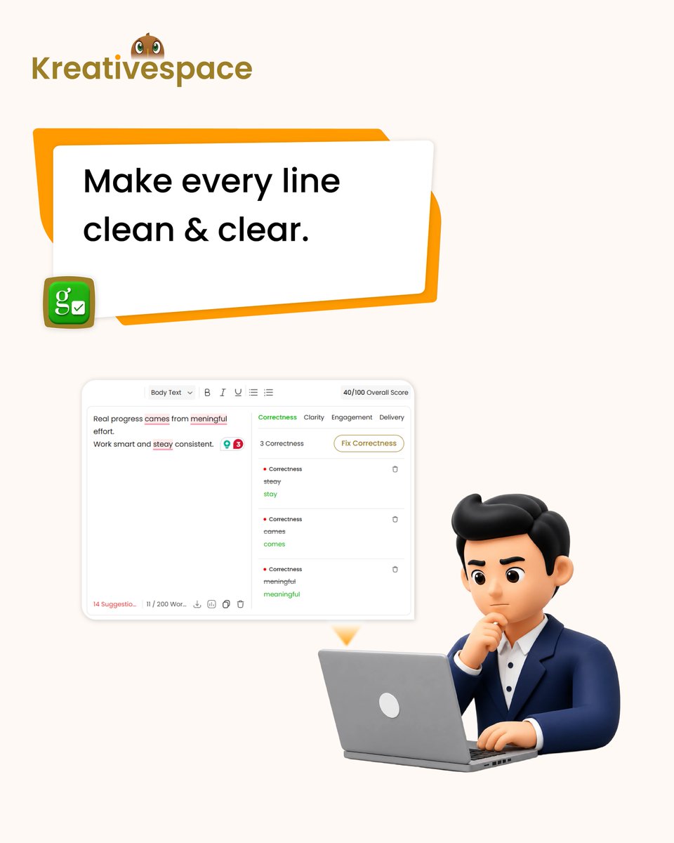 kreativespaceai's tweet photo. Less confusion, more clarity. Everything you need to write better is right here.

#Kreativespace #writingtools #productivity #creators #writingtips https://t.co/nZGMFSF0ZK