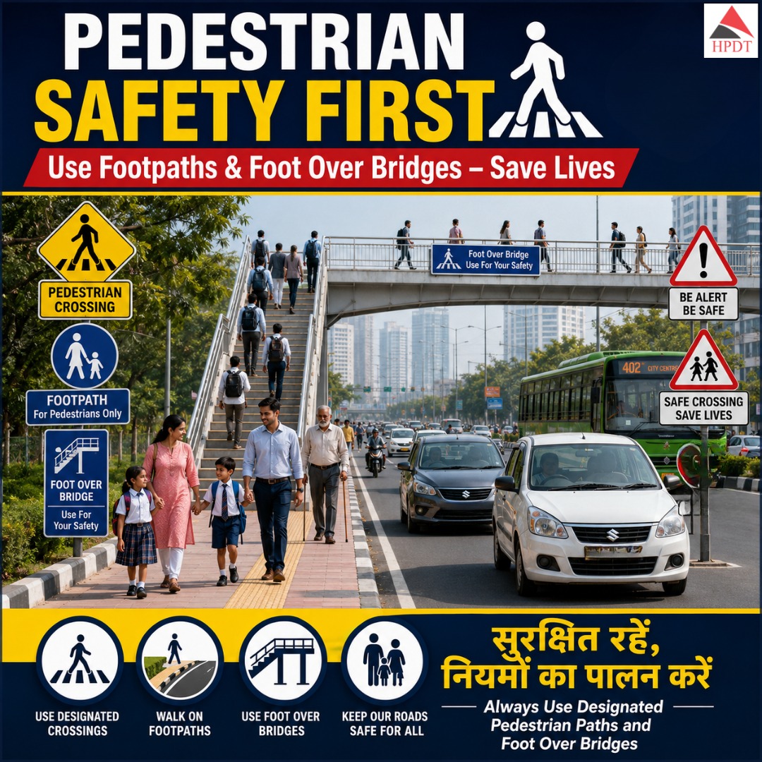 HPDTofficial's tweet photo. Always use designated footpaths, pedestrian crossings, and foot over bridges while crossing the road.

📞 0177-2803136
📧 larsc-tpt@hp.gov.in
🌐 https://t.co/ypLY5lMJZF

@Agnihotriinc @SukhuSukhvinder 

#HPDT #RoadSafety #PedestrianSafety #SafeRoads #TrafficAwareness https://t.co/Tg7dCd0gKd