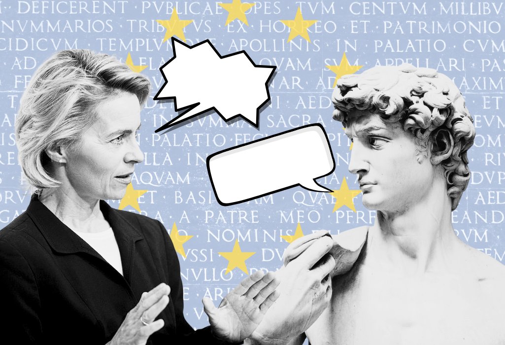 Euractiv's tweet photo. Ad Bruxellam: Making Latin the EU’s next language https://t.co/PBaQwJ0yr8 https://t.co/9hxX8nCcTf