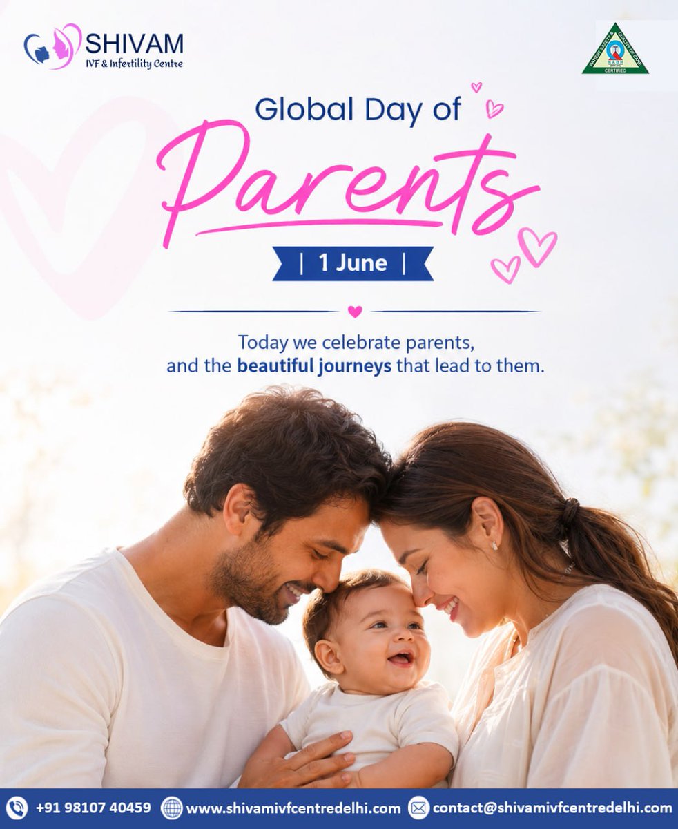 IvfShivam's tweet photo. Today, we celebrate the love, strength, and dedication of parents everywhere—and the beautiful journeys that lead to parenthood. 📷📷

#GlobalDayOfParents #ParenthoodJourney #IVFSupport #FertilityCare #HopeForParenthood #ShivamIVF https://t.co/A74wheSUxI