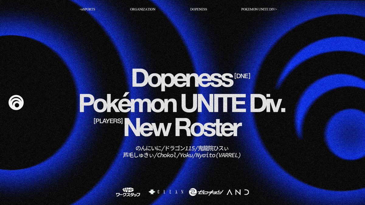 dopeness2021's tweet photo. 【Pokémon UNITE -#PJCS2026-】

・のんにいに @nonniini  
・ドラゴン115 @ryu_kun1105  
・鬼龍院ひスぃ @Re_Beatc  
・芦毛しゅきぃ @mattyamonburann  
・Chokol @Aporochokol  
・Yoku @888_763  
・Nyaito(Coach) @nyaito_Snorlax  

VARREL様(@_VARREL)のご協力のもと、Nyaitoコーチに大会期間中のサポートをしていただくこととなりました！

応援よろしくお願いいたします！

#DNEWIN #ポケモンユナイト