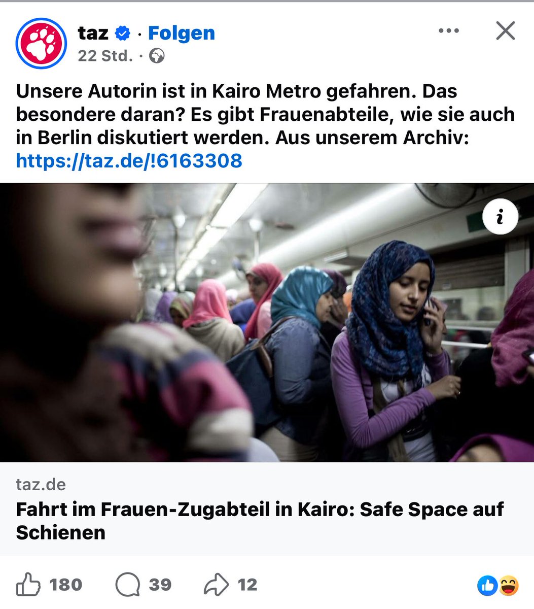 DominicRessel's tweet photo. Frauenabteile im ÖPNV sind kein safe space, sondern entweder ein Armutszeugnis einer gescheiterten Gesellschaft oder bewusste Genderapartheid "auf Schienen".

Wird sowas eigentlich von den gleichen Leuten abgefeiert, die bis vor einiger Zeit noch Unisex-Toiletten forderten? https://t.co/Emp9nFL637