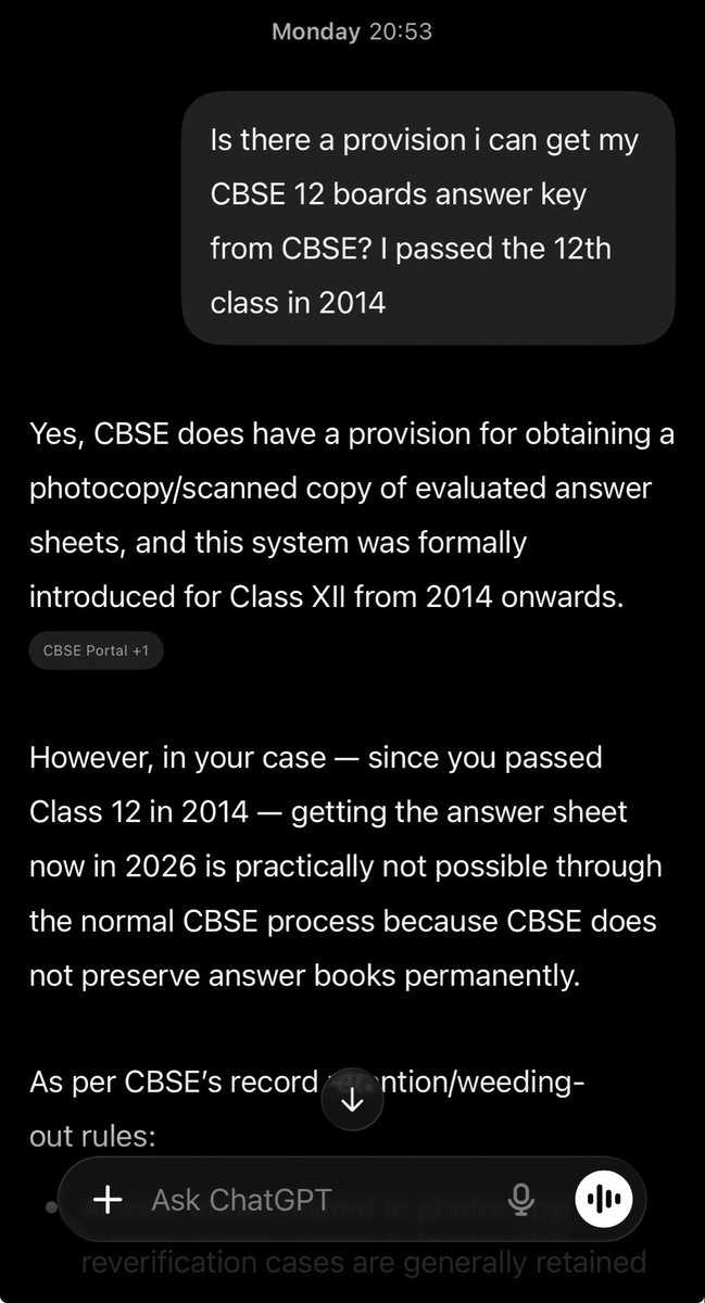 AmyGupta5's tweet photo. @AmanHasNoName_2 That’s what i asked gpt last monday🤣 https://t.co/E92dl3gkC8