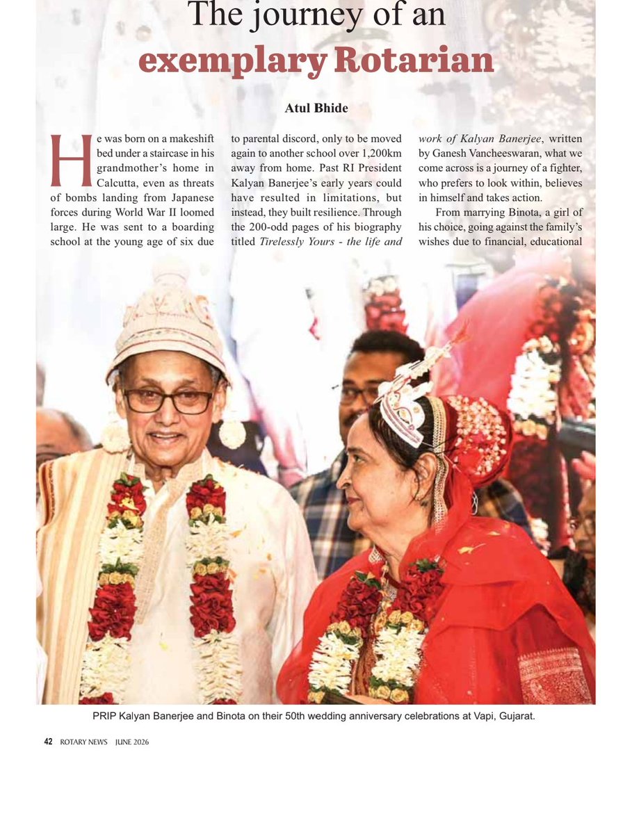 RCThaneHills's tweet photo. Past Rotary International President Kalyan Banerjee's biography's review by our Past President Atul Bhide in Rotary International's offcial Regional Magazine Rotary News June issue, a matter of pride for our Club. @Rotary @JohnHewko @bhideatul @UPLLtd
https://t.co/9pc6QUlM6F https://t.co/cIpYzRy2ob