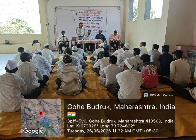 ICARDOGR's tweet photo. Under the Intensive Awareness Campaign for Adoption of Science-Based Nutrient and Other Input Management, a training cum awareness programme was organized by ICAR-DOGR,Pune through TSP on 26 May 2026 at Gohe Budruk village, Ambegaon Taluka, Pune District. https://t.co/TvWEECZWMO