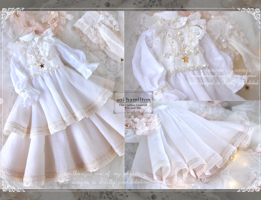 紅茶染めドレス👗✨ 引用元のドレスを幼SDサイズに変えて作ってみました