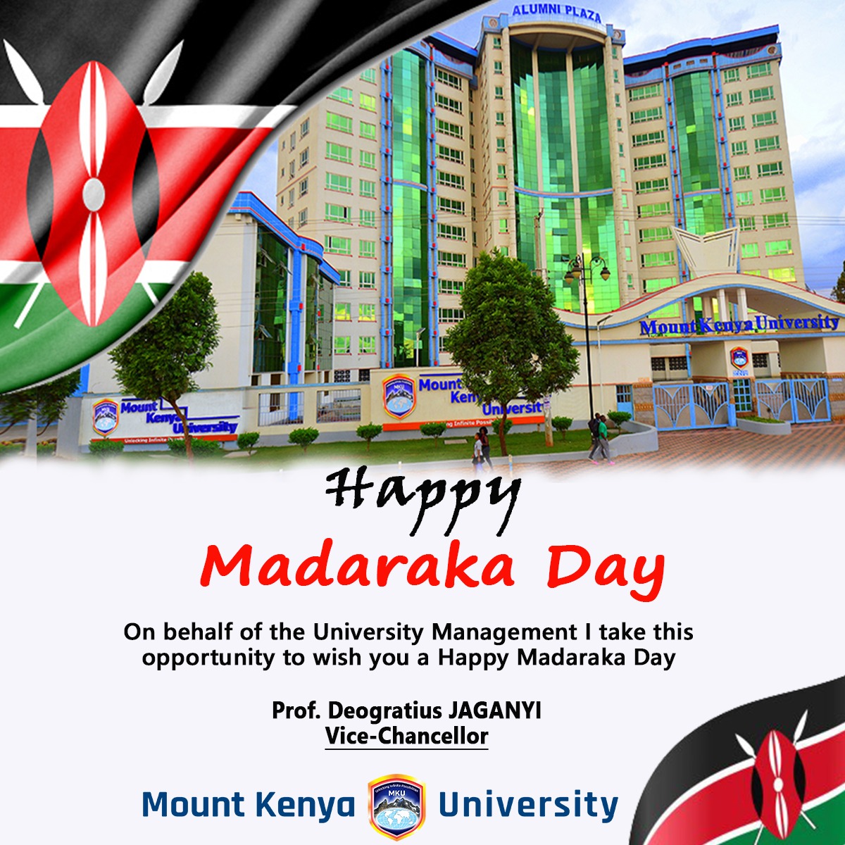 MountKenyaUni's tweet photo. Happy Madaraka Day!
As we celebrate the freedoms and self-governance attained through Madaraka, we are reminded that true independence is strengthened through education.

Education empowers individuals to think independently, innovate boldly and contribute meaningfully to national development. It equips citizens with the knowledge and skills needed to shape their future and drive Kenya's social and economic transformation.

At Mount Kenya University, we remain committed to nurturing leaders, innovators and change-makers who embody the spirit of Madaraka by using education as a tool for empowerment and nation-building.

Together, let us continue advancing the ideals of freedom, opportunity, and progress through quality education.

Happy Madaraka Day!
#MadarakaDay
#MadarakaDay2026 #MKU
#UnlockwithMKU
 #UnlockingInfinitePossibilities #EducationForEmpowerment