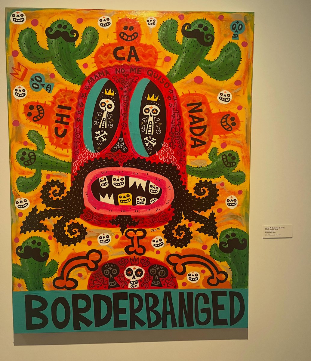 mexopolis's tweet photo. in other more positive news, I was super honored to have a painting hung at the @thecheechcenter for the new spectacular exhibit WE THE PEOPLE: CHICANO ART IN THE USA curated by Benito Huerta. Everyone should visit this amazing museum. The last picture is from my favorite work of art there.