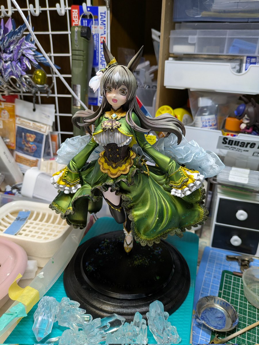 enemame55's tweet photo. 今回、塗装後の試し組を極力控えて製作していたので、
初めて塗装後の組み立て！
形になるとやっぱり嬉しい

確認とか台座の小道具どうするかもあるしもう少し！だと思う https://t.co/wUdtyff4OK