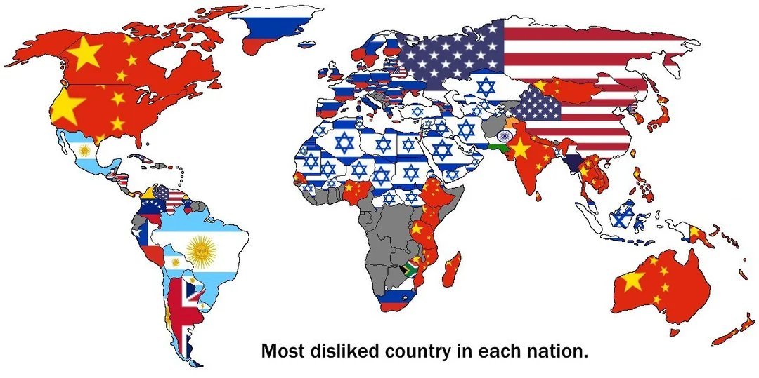 Mialygosa's tweet photo. 👑 | Sacaron una encuesta donde se muestra el país que más odia cada región del mundo.

Todos los países limítrofes nos odian y nosotros ni los tenemos en cuenta jajajajaja. https://t.co/MHTKSw5jJp