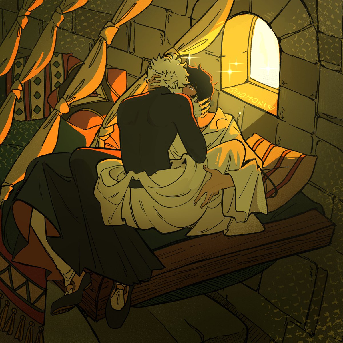 Qiyomori's tweet photo. I owed you a proper illustration. 
Maybe I’ll start drawing backgrounds more often 🫶🏻

#Δ帽子 #orufrey https://t.co/VS7ukTVOK9