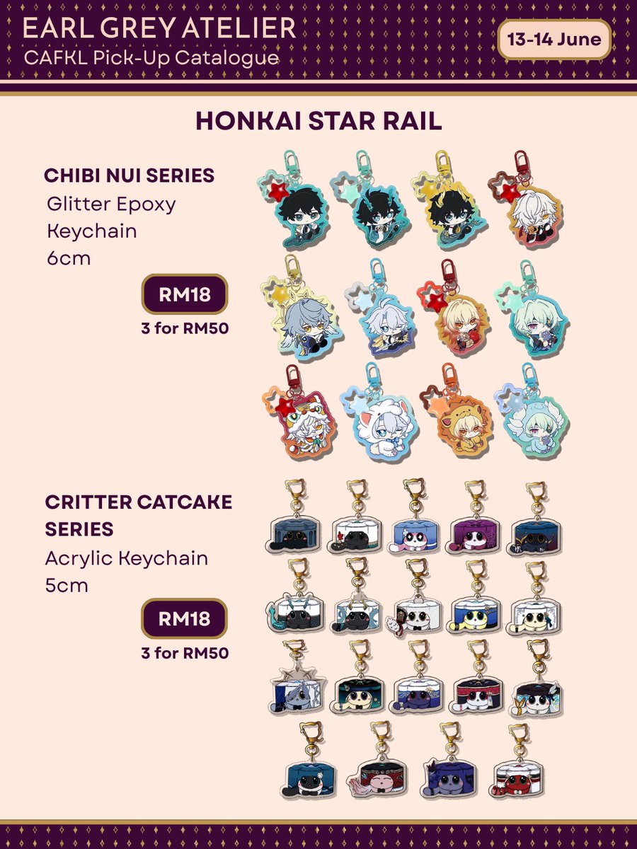 yuminachai's tweet photo. ✨ CAFKL Pickup Catalogue ✨

Bringing some of my merch to CAFKL for pickup ♡

✨ Honkai StarRail
✨ Zenless ZoneZero

* JJK  merch with @teasomnia  🫶

📍 Booth G49–50
📍 Hextar World Exhibition Hall

PO: https://t.co/RsbBIFBIPD

#cafklcatalogue #cafkl2026 #HSR #ZZZ #jjk https://t.co/mGme3DwQI6