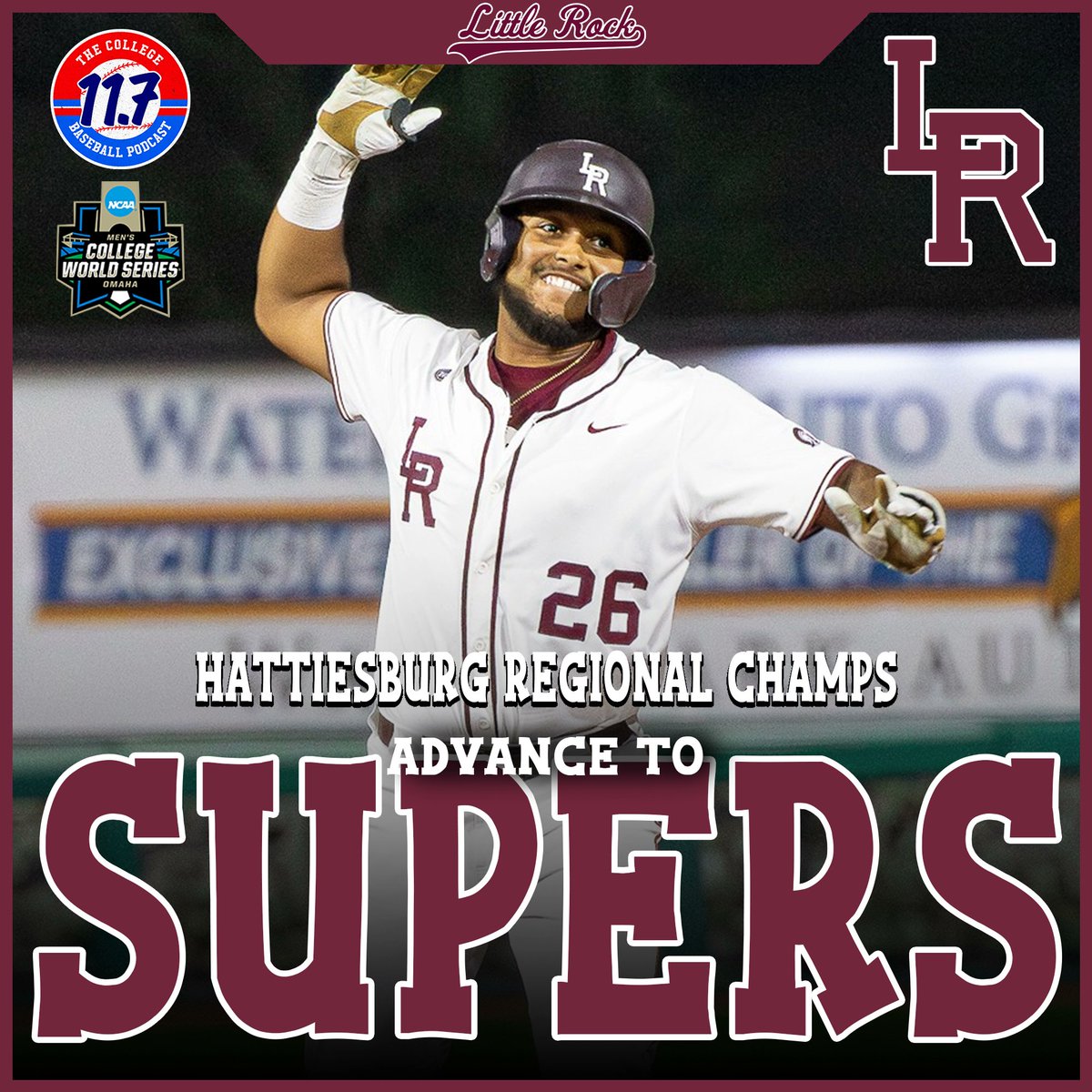 11point7's tweet photo. Little Rock sweeps the Hattiesburg Regional

Trojans advance to supers for the FIRST TIME in program history https://t.co/WoWuQsqPOk