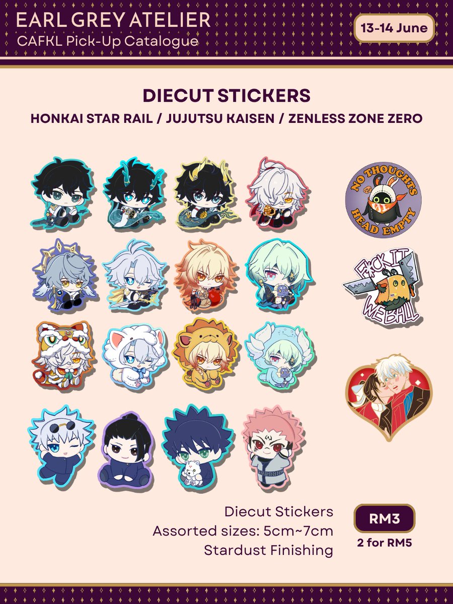 yuminachai's tweet photo. ✨ CAFKL Pickup Catalogue ✨

Bringing some of my merch to CAFKL for pickup ♡

✨ Honkai StarRail
✨ Zenless ZoneZero

* JJK  merch with @teasomnia  🫶

📍 Booth G49–50
📍 Hextar World Exhibition Hall

PO: https://t.co/RsbBIFBIPD

#cafklcatalogue #cafkl2026 #HSR #ZZZ #jjk https://t.co/mGme3DwQI6