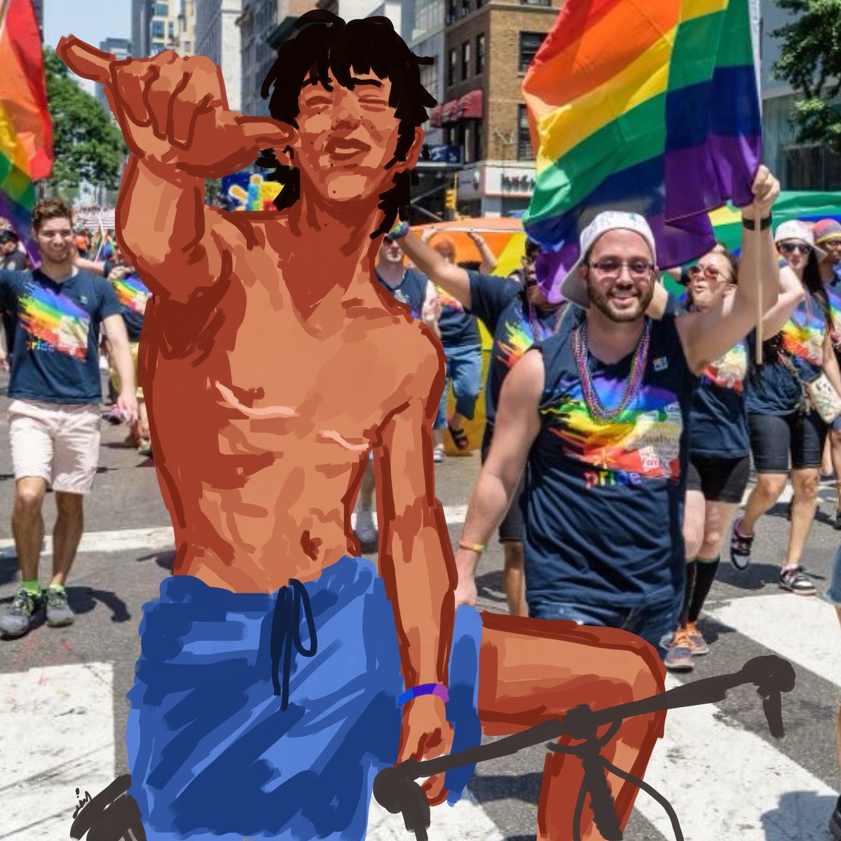 densecowb0y's tweet photo. look who i found at the pride parade lmaooo https://t.co/rvRTOJjCdB