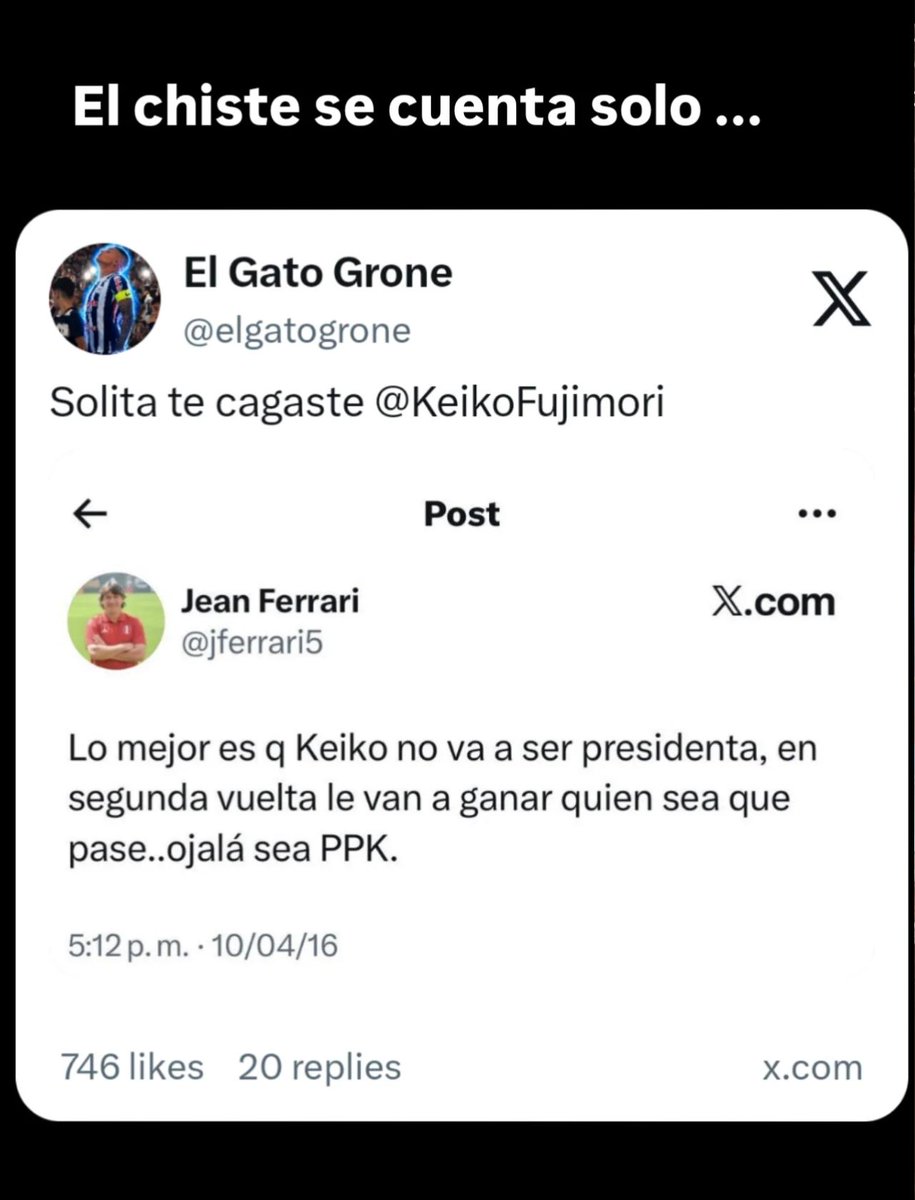 AQuispe7's tweet photo. @Luentigon @RoloAL1901 Bro entiende es lo q representa Ferrari, todos sabemos que es un tipo sin escrúpulos, que no tiene bandera, oportunista y ligado a personajes siniestros si pensabas votar por keiko y  darle oportunidad o dejando el beneficio de la.duda con Ferrari eso se termina.
Mira su tweet. https://t.co/GB7LwLPmQw