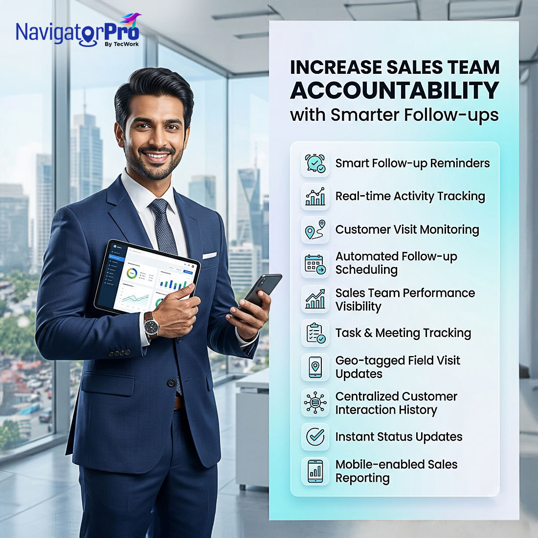 NavigatorPr0's tweet photo. Opportunities are rarely lost in the first meeting. They're lost in the days that follow.
When every customer interaction is visible and every next step is tracked, sales teams stay accountable and opportunities keep moving forward.
Visit our website to learn more. https://t.co/3sDSilTJeZ