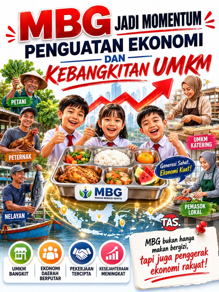KaylaSwatantri's tweet photo. MBG bukan sekadar makanan bergizi gratis. Ini adalah roda penggerak ekonomi yang menghidupkan sektor peternak, petani, nelayan, hingga pelaku UMKM katering lokal. #LanjutkanMBG 

RENJUN ECHOES BETWEEN US 25 Triliun
#EmpatKesepakatanStrategis https://t.co/Xc5zKDhKlE