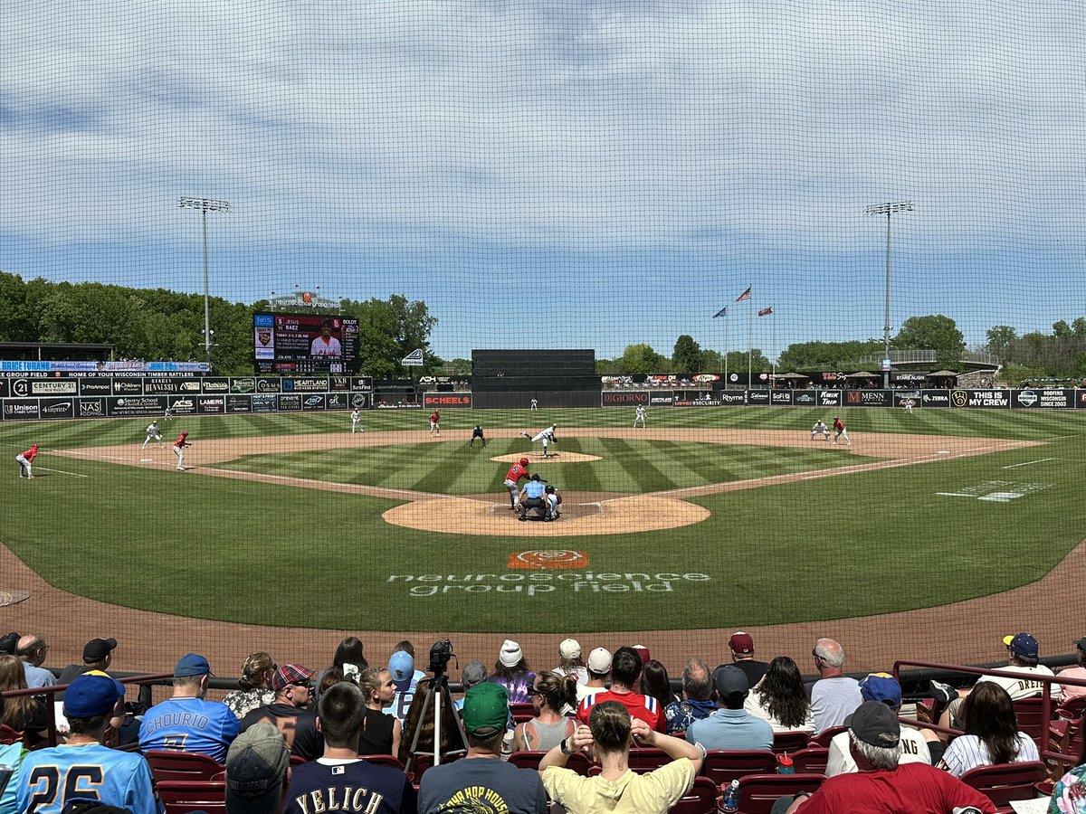 MLBBestBets's tweet photo. ⚾️ 158 2026
@peoriachiefs / @TimberRattlers 
T-Rats win 5-3
My 61st game here
Final game of my trip
Have seen these two teams play a handful of times dating back to 8/20/02
@KingcougarMike @eddiesofficials @rstones199 @royaltytoursusa @JohnnyKamen https://t.co/YyfUOTA5aL