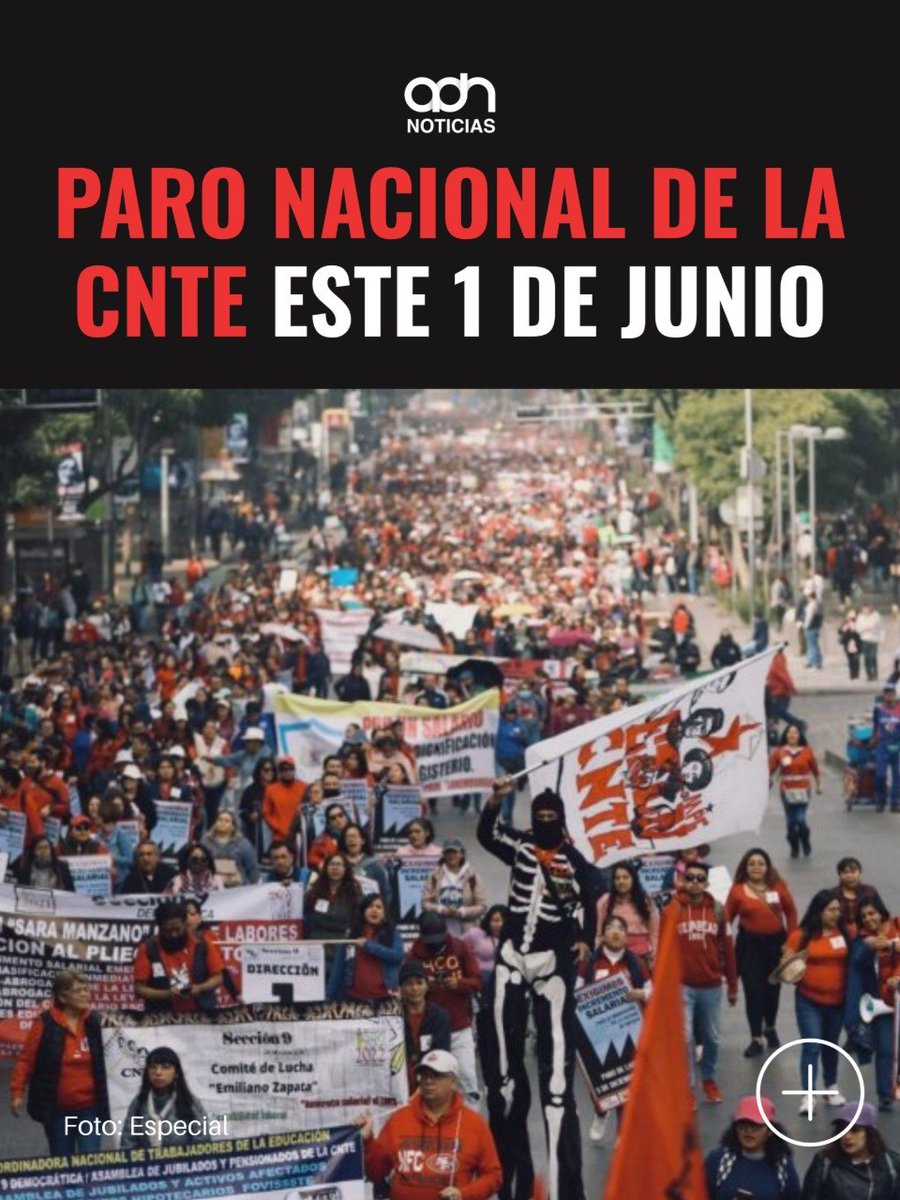 adnnoticiasmx's tweet photo. ¡Planea tus rutas y sal con tiempo!🛑
⚠️ Arrancaremos el mes con un nuevo paro nacional, marchas y bloqueos de parte de la CNTE, que confirmó que este lunes 1 de junio se movilizará en puntos claves de la CDMX.

Además de la capital, al menos otros 10 estados tienen manifestaciones proyectadas en vías principales, por lo que te invitamos a revisar las rutas alternas y horarios de cierres🚧