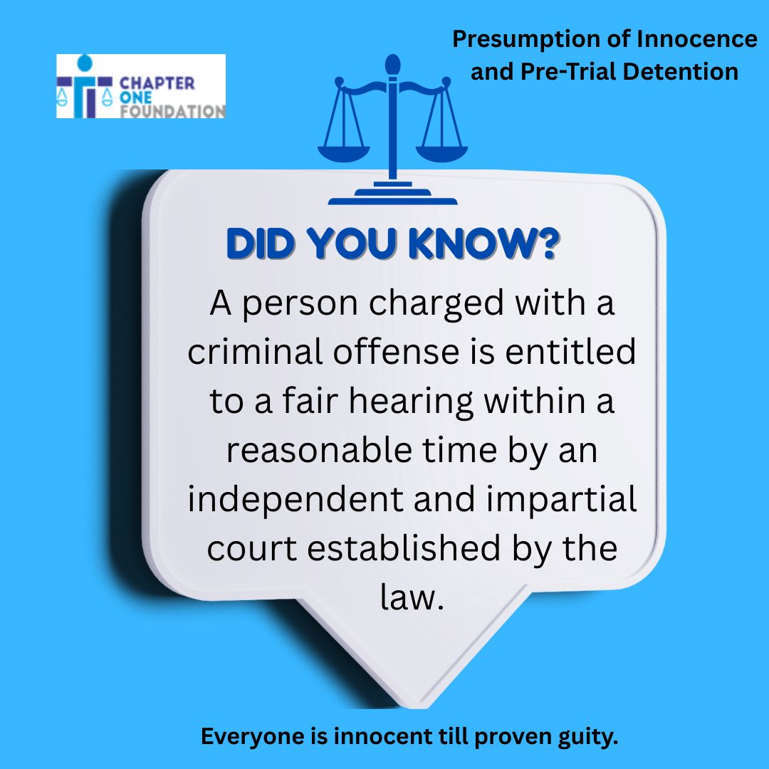 CofZambia's tweet photo. Did the know? 

A person charged with a criminal offense is entitled to a fair hearing within a reasonable time by an independent and impartial court established by the law.

#ChapterOneFoundation 
#EveryoneisInnocentTillProvenGuilty https://t.co/MotA4iXRY0