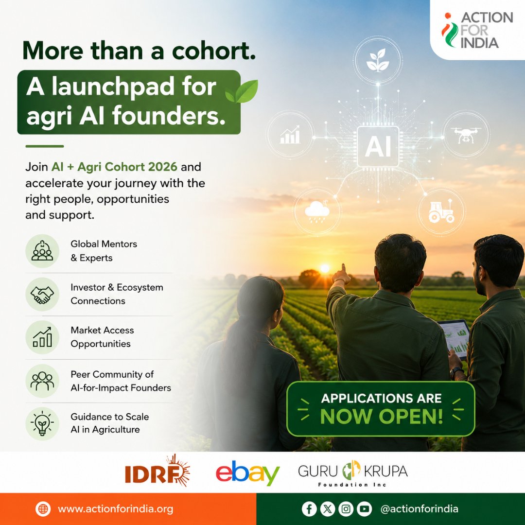 ActionForIndia's tweet photo. Building a startup can be challenging.

Apply now:

https://t.co/KmcB2Q87Ew

To know more:

https://t.co/ZhtcEdRYqA

#AIForAgri #AgriTech #StartupIndia #AIStartup #FounderJourney #AgricultureInnovation #ActionForIndia #FutureOfAgriculture https://t.co/uz3JsfPKaz