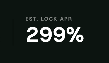 omw_eth's tweet photo. @Satsyxbt Why does the top say locking apr is 299%, but the APR on your locks is around 22%? https://t.co/RPpNBtnT2D