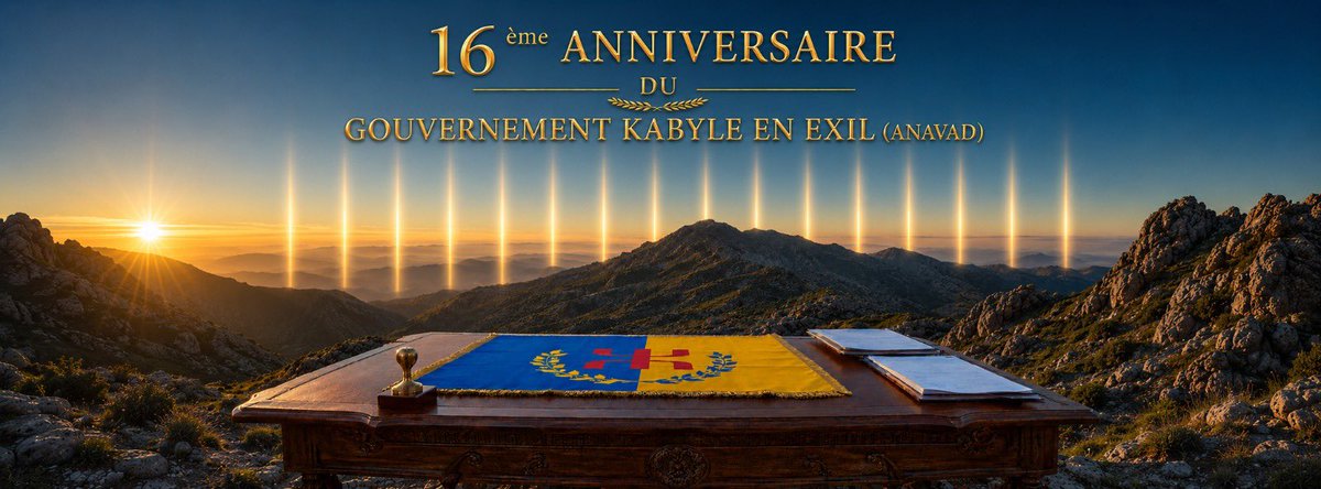 ABellabbaci's tweet photo. Anavad : 16 ans au service de la cause nationale kabyle

Le 1er juin 2026 marque le 16ᵉ anniversaire du Gouvernement Kabyle en exil (Anavad), fondé le 1er juin 2010 afin de doter la Kabylie d'une représentation politique et institutionnelle capable de porter la voix du peuple kabyle sur la scène internationale.

Depuis seize années, malgré l'exil, la répression et les obstacles dressés contre l'expression démocratique du peuple kabyle, l'Anavad n'a cessé d'œuvrer à la défense des droits nationaux de la Kabylie, à la promotion de son droit à l'autodétermination et à la reconstruction progressive de ses institutions nationales.

Ces seize années ont été marquées par plusieurs étapes majeures. Après avoir porté la question kabyle auprès des instances internationales, le Gouvernement kabyle en exil a franchi un tournant historique avec la proclamation de la Renaissance de l'État kabyle le 20 avril 2024 devant le siège des Nations unies à New York, réaffirmant l'existence historique et juridique de la nation kabyle.

Cette dynamique a conduit à une autre étape décisive avec la Déclaration d'indépendance de la Kabylie proclamée le 14 décembre 2025 à Paris, consacrant la volonté du peuple kabyle de recouvrer pleinement sa souveraineté nationale et d'inscrire son avenir parmi les nations libres du monde.

Ces avancées s'ajoutent à un travail constant d'internationalisation de la question kabyle, de défense des prisonniers d'opinion, de mobilisation de la diaspora, de promotion de la langue et de la culture kabyles, ainsi que de mise en place des institutions appelées à servir l'État kabyle.

En ce jour anniversaire, nous rendons hommage à toutes celles et tous ceux qui, depuis des décennies, ont contribué à maintenir vivante la cause kabyle, parfois au prix de l'exil, de la prison ou de lourds sacrifices personnels.

L'histoire d'un peuple ne se mesure pas seulement au temps écoulé, mais à sa capacité à préserver son identité, à défendre ses droits et à poursuivre son destin malgré les épreuves.

Seize ans après sa fondation, l'Anavad poursuit sa mission avec la même détermination : représenter la Kabylie, défendre ses intérêts nationaux et accompagner la marche de la nation kabyle vers la pleine effectivité de sa souveraineté.

01 juin 2010 – 01 juin 2026
16 ans d'engagement au service de la Kabylie.

De la Renaissance de l'État kabyle à la Déclaration d'indépendance, une même volonté : la liberté du peuple kabyle.

Tudert i Teqvaylit.

#Anavad #KabyliaIsNotAlgeria #FreeKabylia #MAK