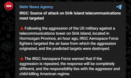HormuzReport's tweet photo. In response, the IRGC announced a ballistic missile strike against US forces, targeting Kuwait’s Ali Al Salem Air Base.

Kuwait confirmed missile and drone threats, while air traffic was disrupted and multiple flights diverted from Kuwait International Airport. The IRGC warned that if further attacks occur, “the response will be completely different.”