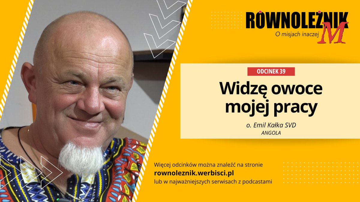 werbisci's tweet photo. #RównoleżnikM 
W kolejnym odcinku podcastu o. Emil Kałka SVD opowiada m. in. o blaskach i cieniach pracy misyjnej w Angoli, o wojnie i jej wpływie na społeczeństwo i misjonarzy, o przyczynach brutalizacji życia i o Centrum Medycznym św. Łukasza. 
Więcej: https://t.co/jaYLhUcja0 https://t.co/odtXUCeDOt